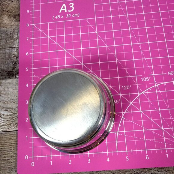 Vintage MCM 1950s Chrome Plated Round Lidded Butter Margarine Dish Serving Bowl - Picture 6 of 10